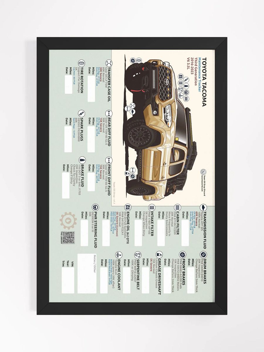 3RD GEN MAINTENANCE TRACKER V1.1 - Sand (Framed) product image (2)