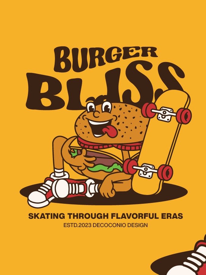 Burger Mascot Character Illustration Design product image (1)