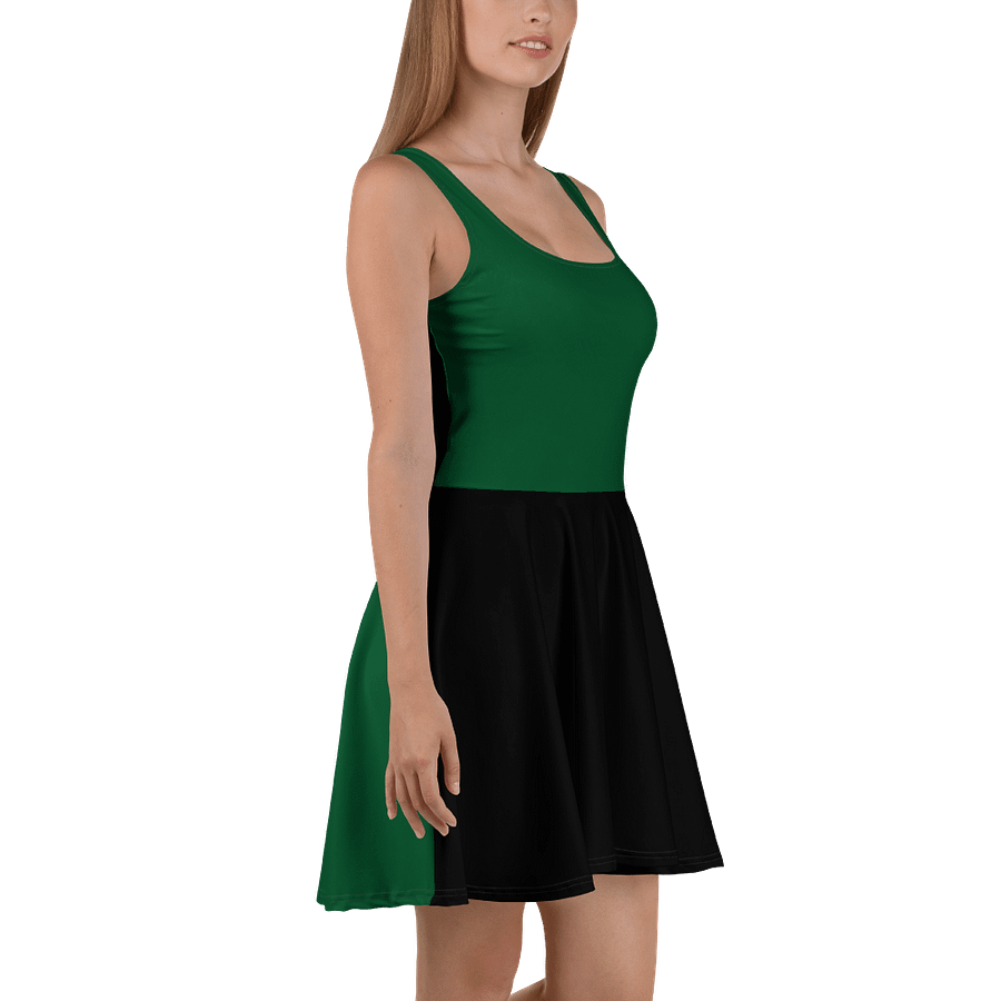 Midnight Veil Designs Black and Green Fantasy Skater Dress - XS to 3XL product image (5)