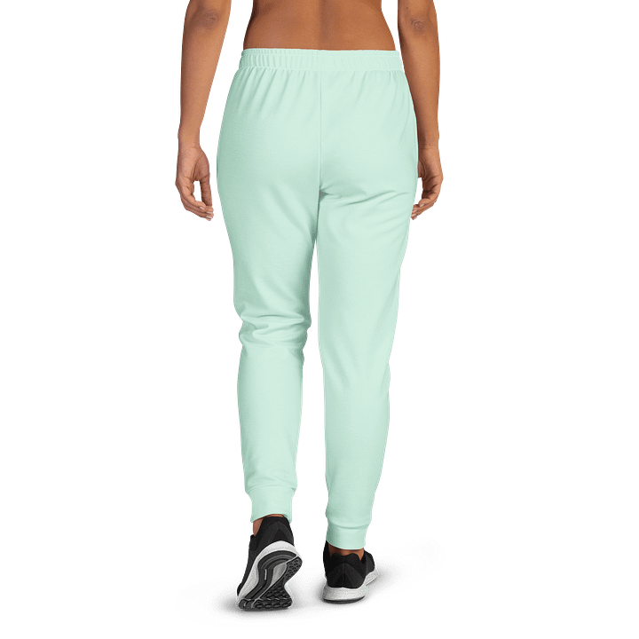 Light Jade Green Solid Color Women's Fleece Sweatpants product image (1)