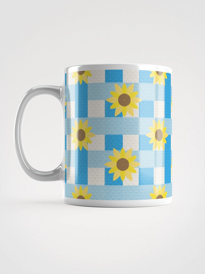 Sunflower Gingham in Blue Mug product image (2)