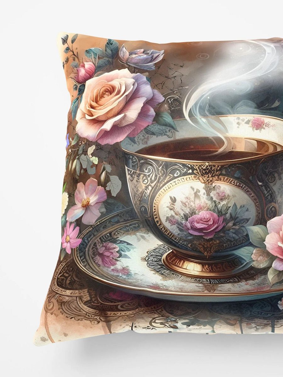 Tranquil Vintage Tea Cup Roses Pillow product image (3)