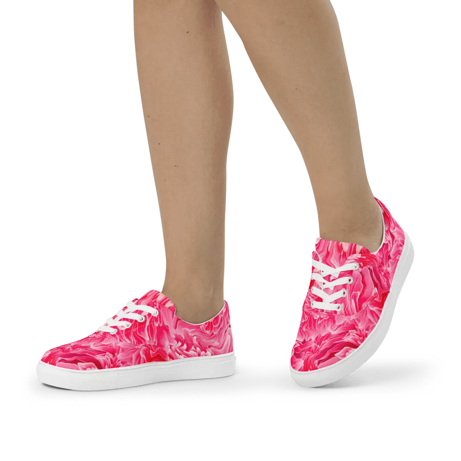 'Raspberry waves' Women's Lace-Up Canvas Shoes product image (1)