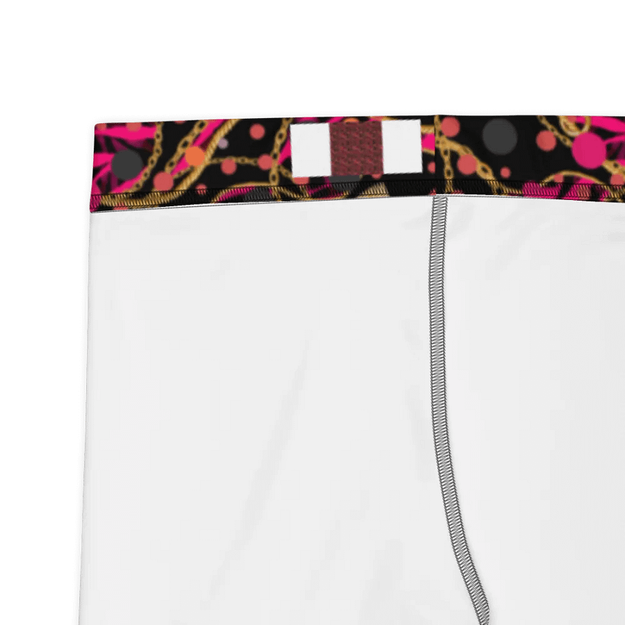 comfortable ladies leggings in funky arty red pink and gold design  on black design for those that  like the unusual. product image (9)