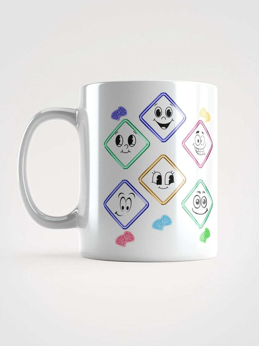 Happy Diamond Faces - Colorful Artistic White Mug product image (18)