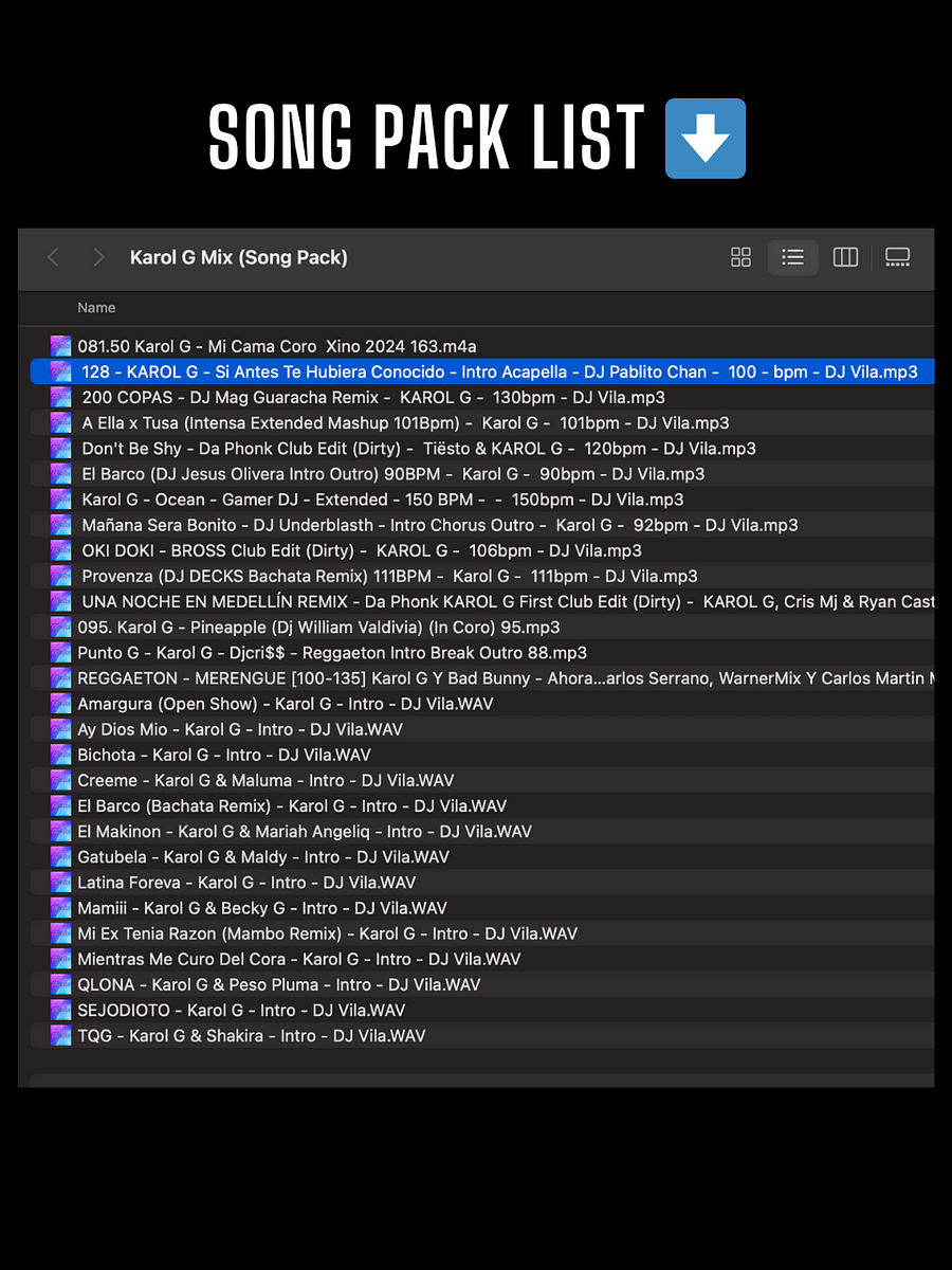 Karol G Mix - Song Pack/Paquete de Canciones (28 Songs/Canciones) product image (2)