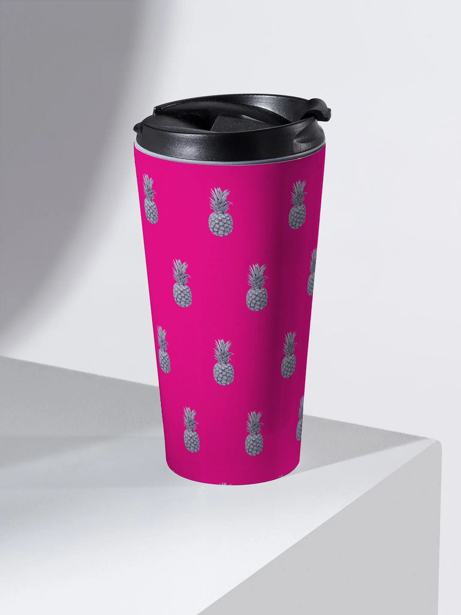 Magenta Monochrome Pineapple Stainless Steel Small Travel Mug product image (2)