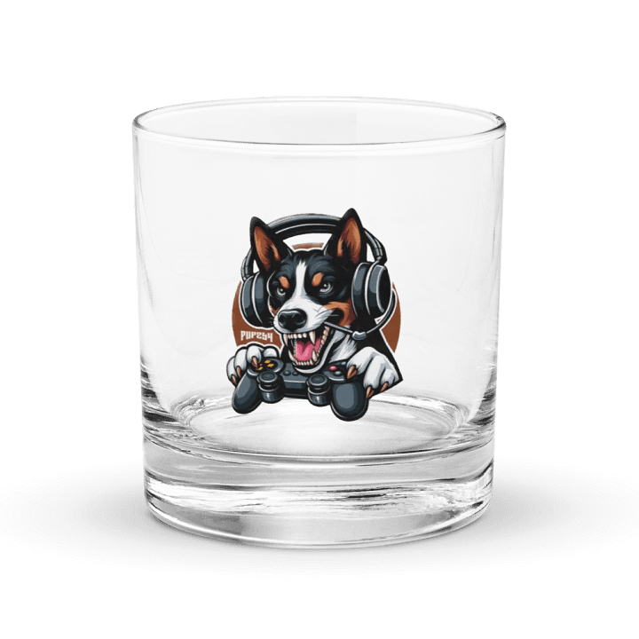 Fierce Gamer Dog Rocks Glass product image (1)