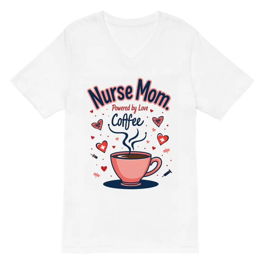 Nurse Mom Love Coffee V-Neck Tee product image (6)