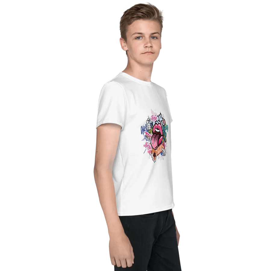 Youth Crew Neck T-Shirt Graffiti Logo product image (4)