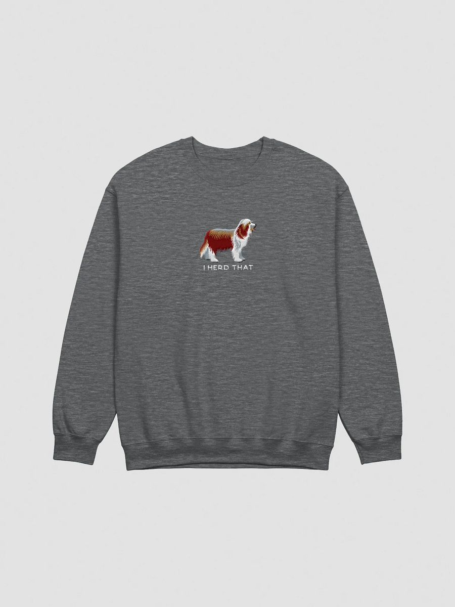 I Herd That Sweatshirt (Embroidered) of a Bearded Collie(Red & White) product image (10)