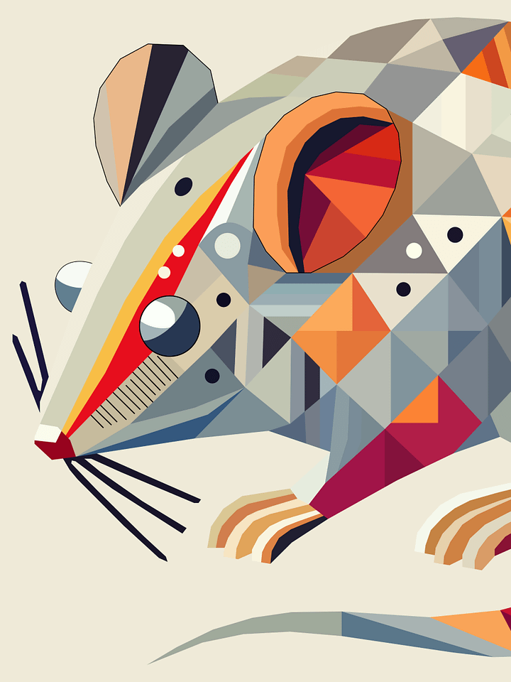 Free Geometric Mouse PNG Art - Transparent Background, Low Poly Rodent Illustration product image (1)