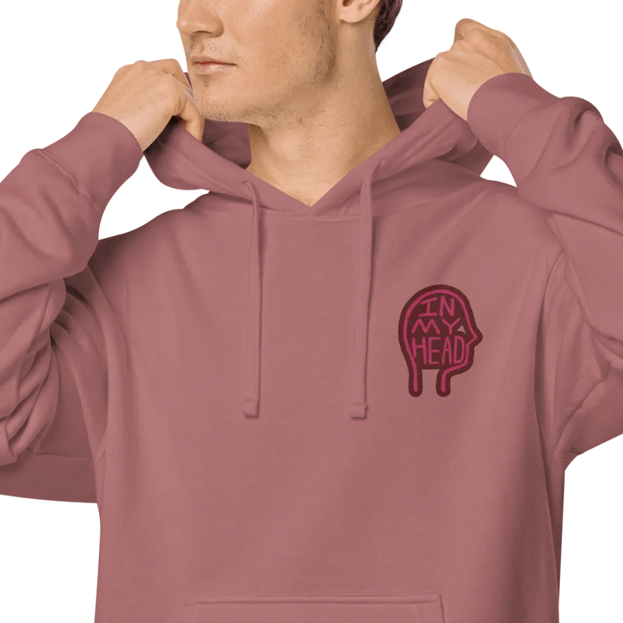 In My Head (L.C. rose design) embroidered pigment hoodie product image (7)
