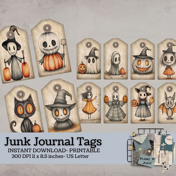 Spooky Halloween - Printable Tags V7 product image (1)