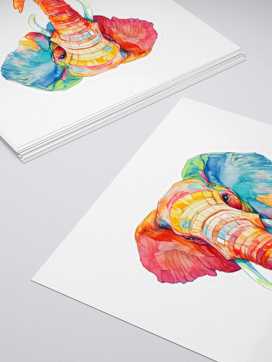 Vibrant Elephant Head Graffiti Kiss Cut Stickers product image (10)