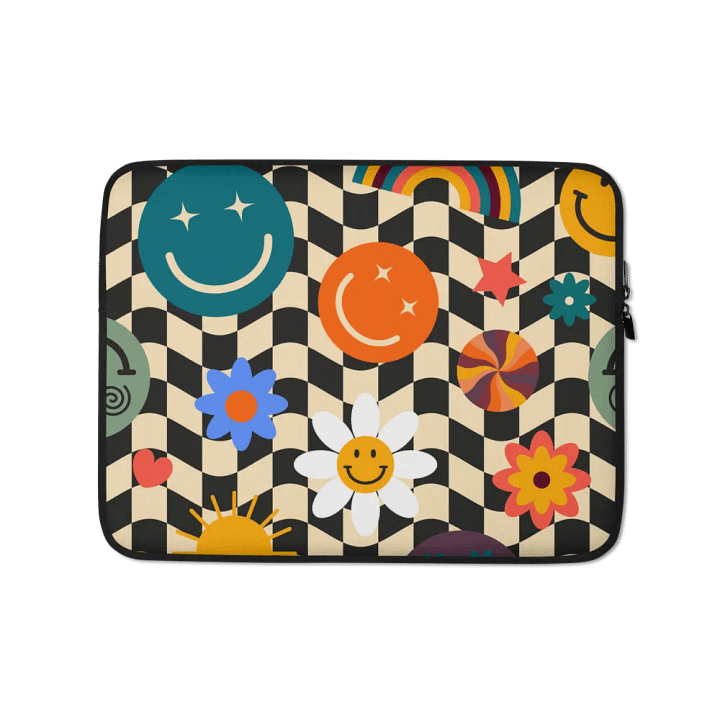 Whimsical Smiley Faces Laptop Sleeve product image (1)