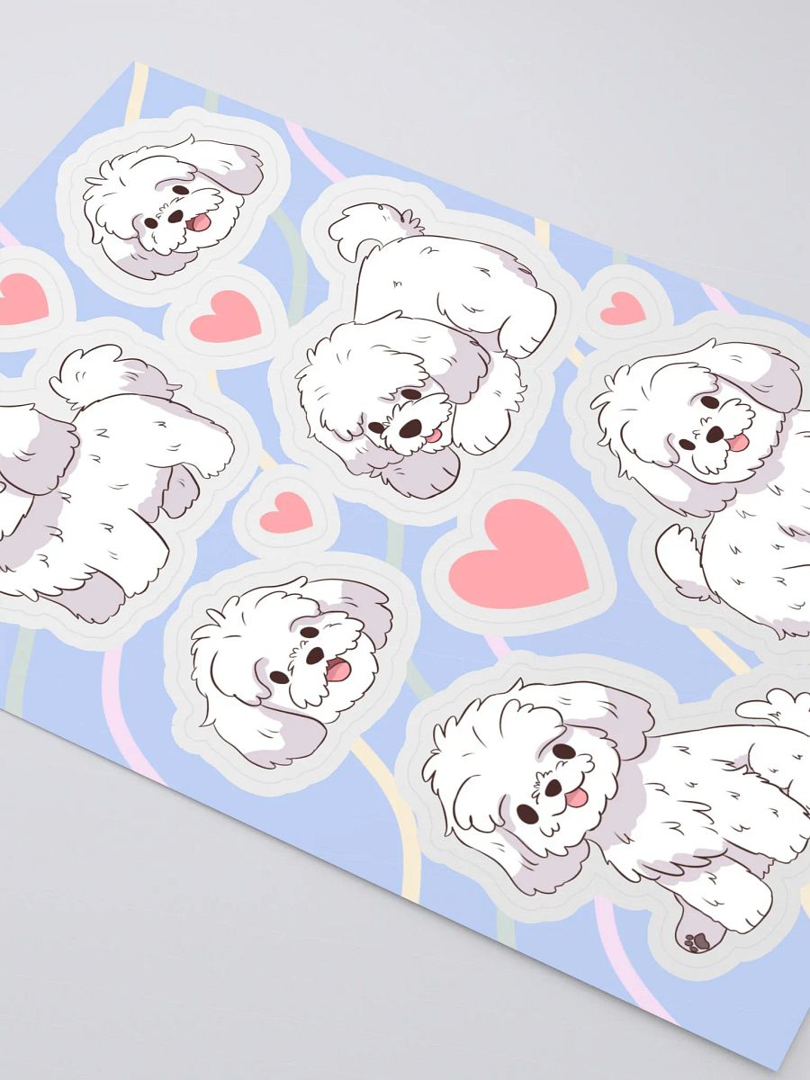 Fluffy Maltese Love - Dog Sticker Sheet product image (3)