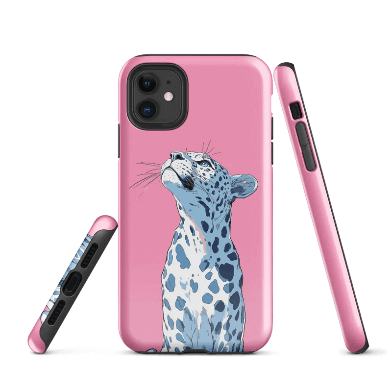 Snow Leopard on Pink - Tough Phone Case