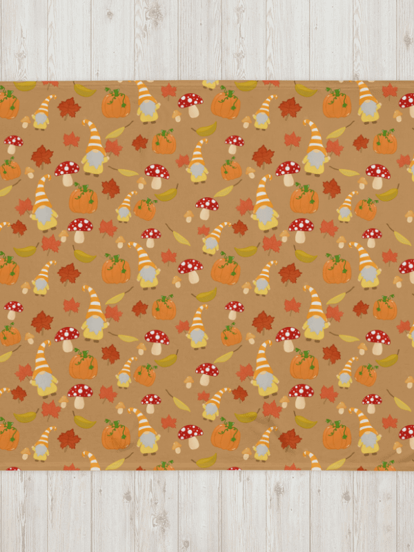Fall with my Gnomies in Brown Throw Blanket product image (4)