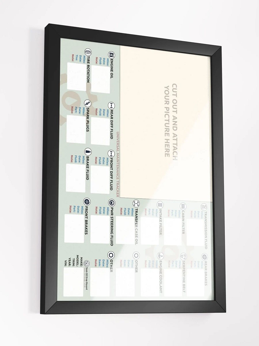 Universal Maintenance Tracker - Framed product image (4)