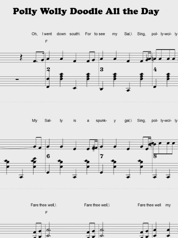 Polly Wolly Doodle All the Day - CS - Piano sheet music product image (1)