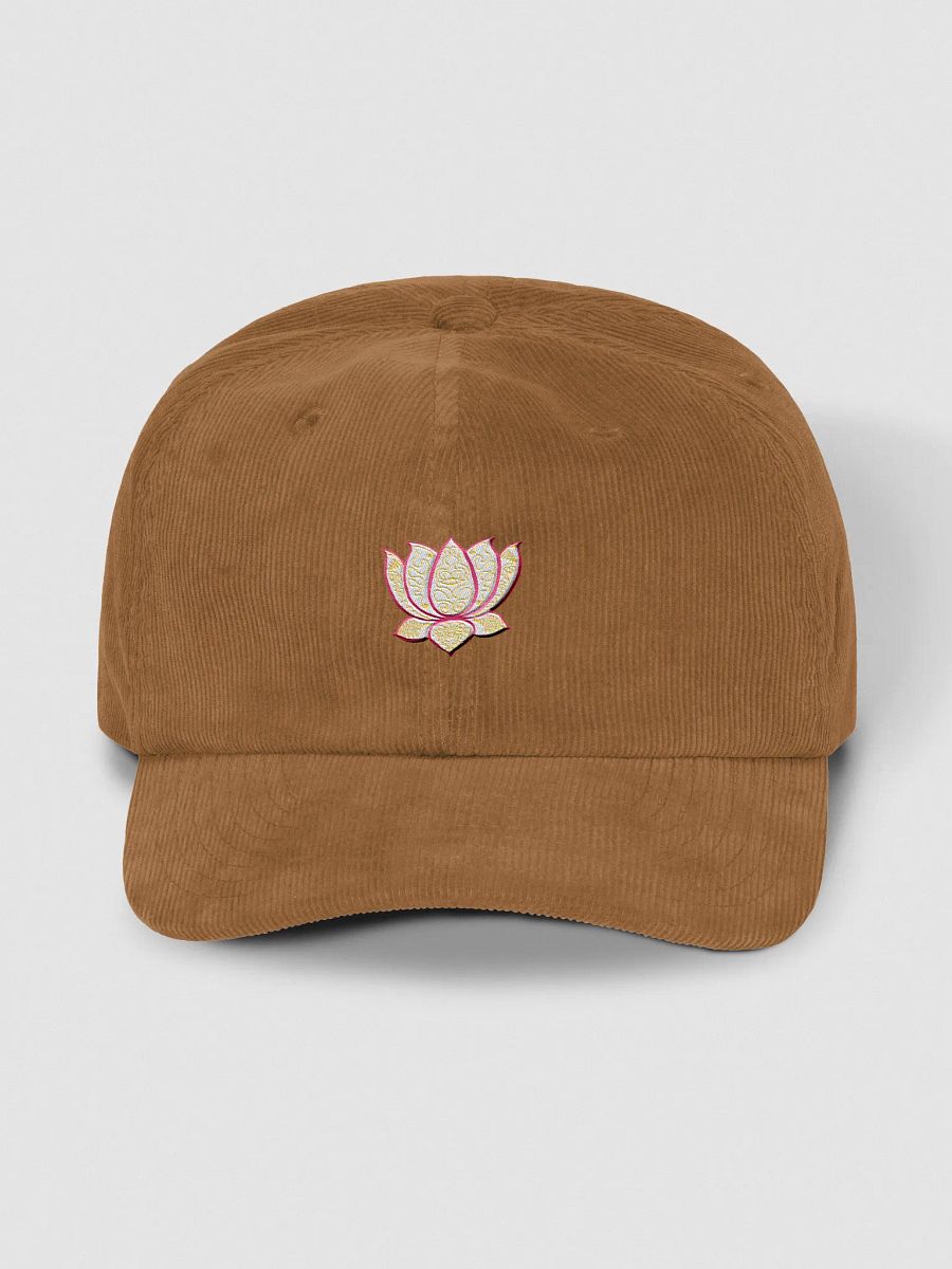 Golden Lotus Corduroy Dad Hat product image (1)
