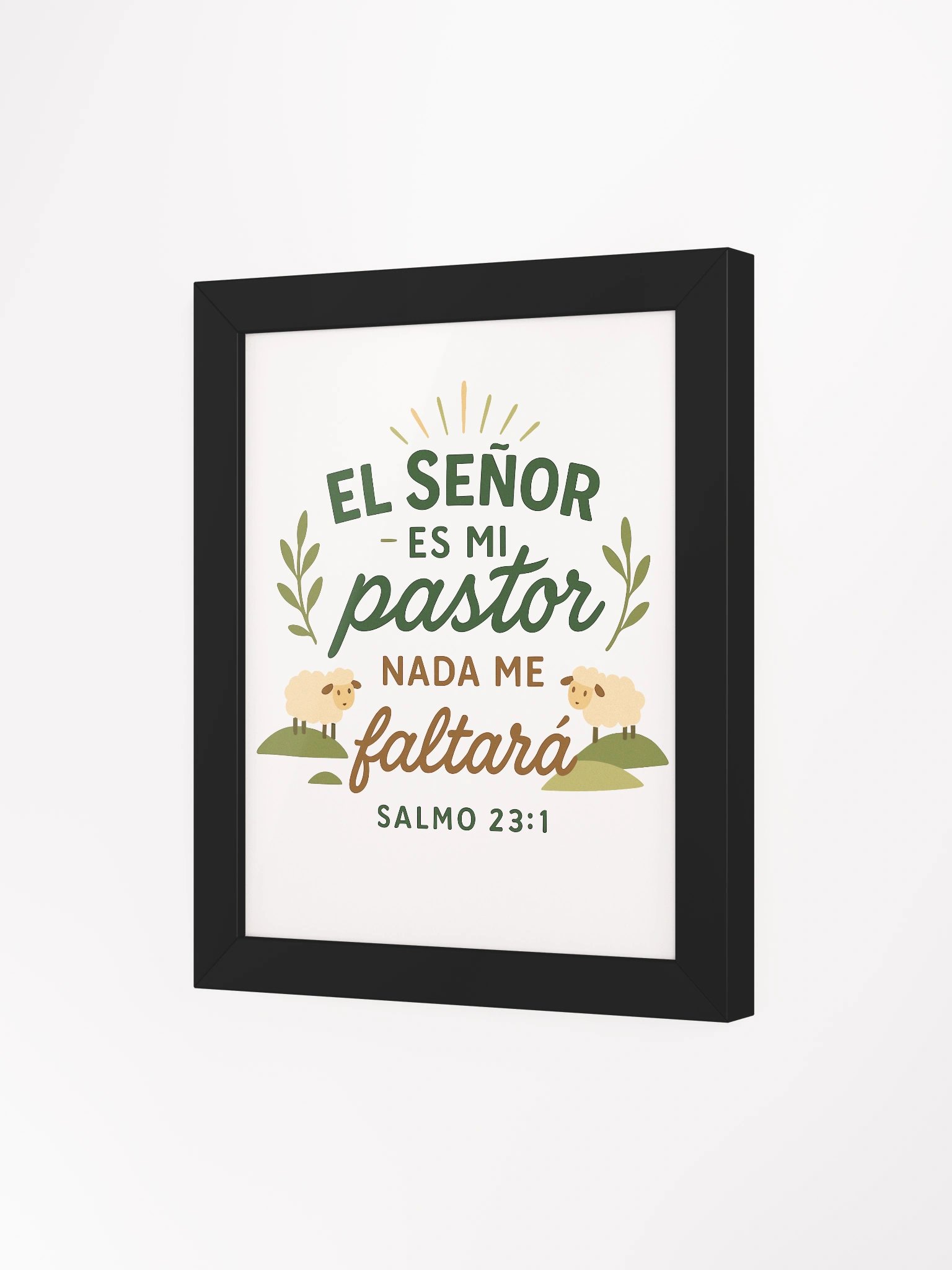 Framed Christian Poster – “El Señor es mi Pastor” – Spanish Psalm 23:1 (inches) product image (3)