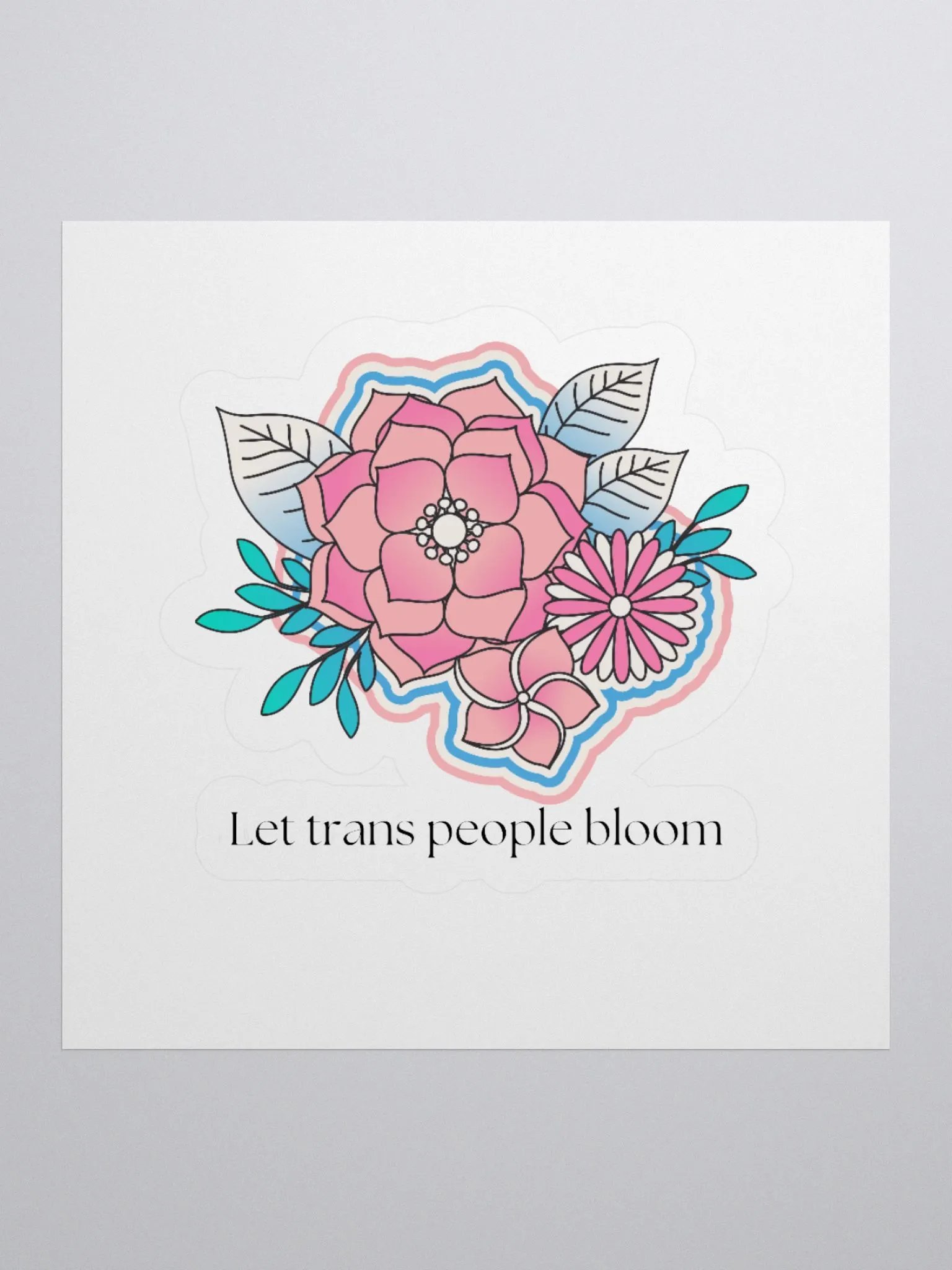 Let Trans People Bloom sticker product image (1)