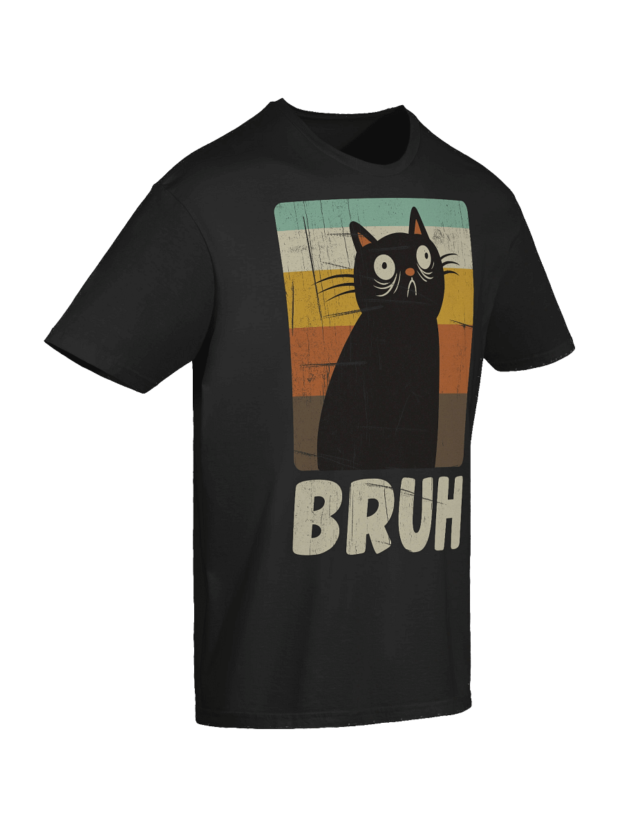 BRUH Black Retro Cat T-Shirt product image (60)