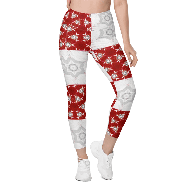 Abstract Pale Star Patchwork Design Ladies Leggings product image (1)