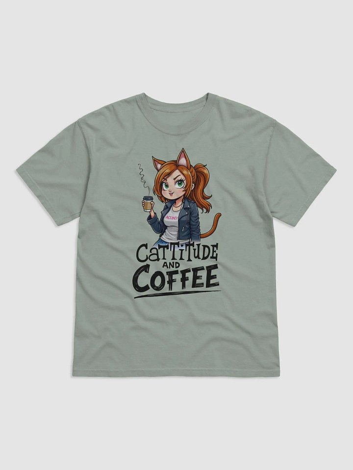Cat-Titude and Coffee Cartoon T-Shirt product image (2)