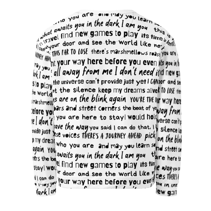 Lyric Cheat Sheet Sweatshirt. product image (2)