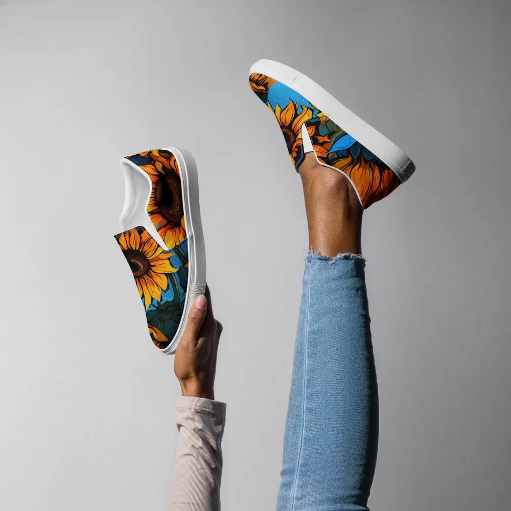 WaterColored Sunflower Slip-Ons product image (7)