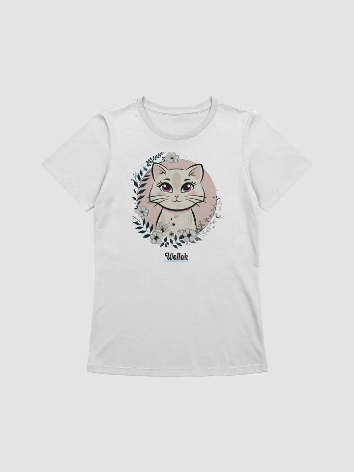 Elegant Floral Cat Graphic Women's Relaxed Fit T-Shirt product image (1)