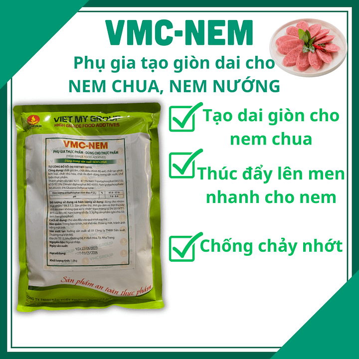 VMC NEM TẠO DAI GIÒN – CHỐNG CHẢY NHỚT NEM CHUA product image (1)