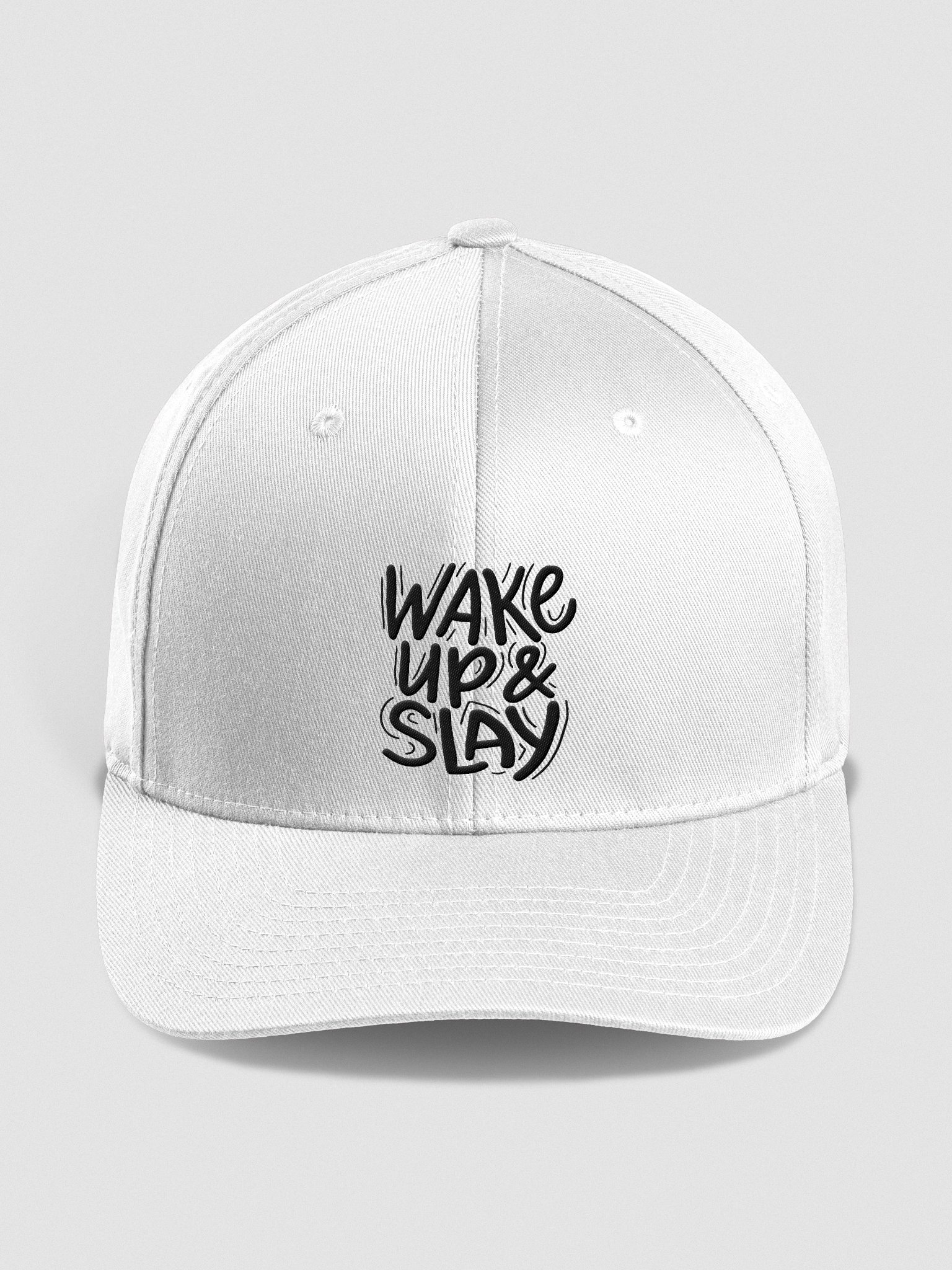 Wake Up & Slay Typography Flexfit Cap product image (1)