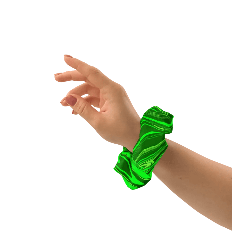 Scrunchie - Different Shades of Green Digital Fluid Art product image (3)