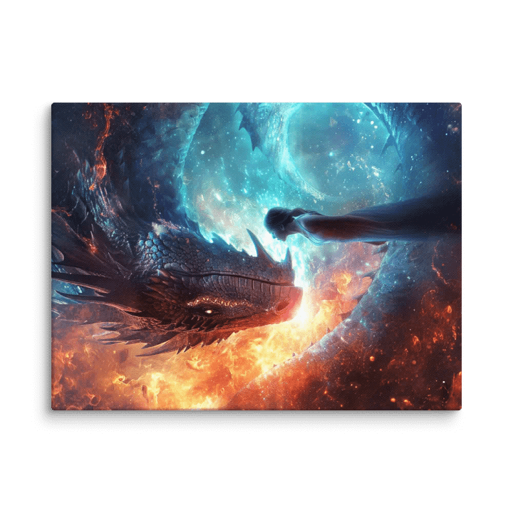 Girl connecting with her dragon 02 - Canvas product image (1)