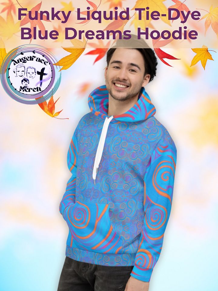Funky Blue Dreams Liquid Tie-Dye Hoodie product image (1)