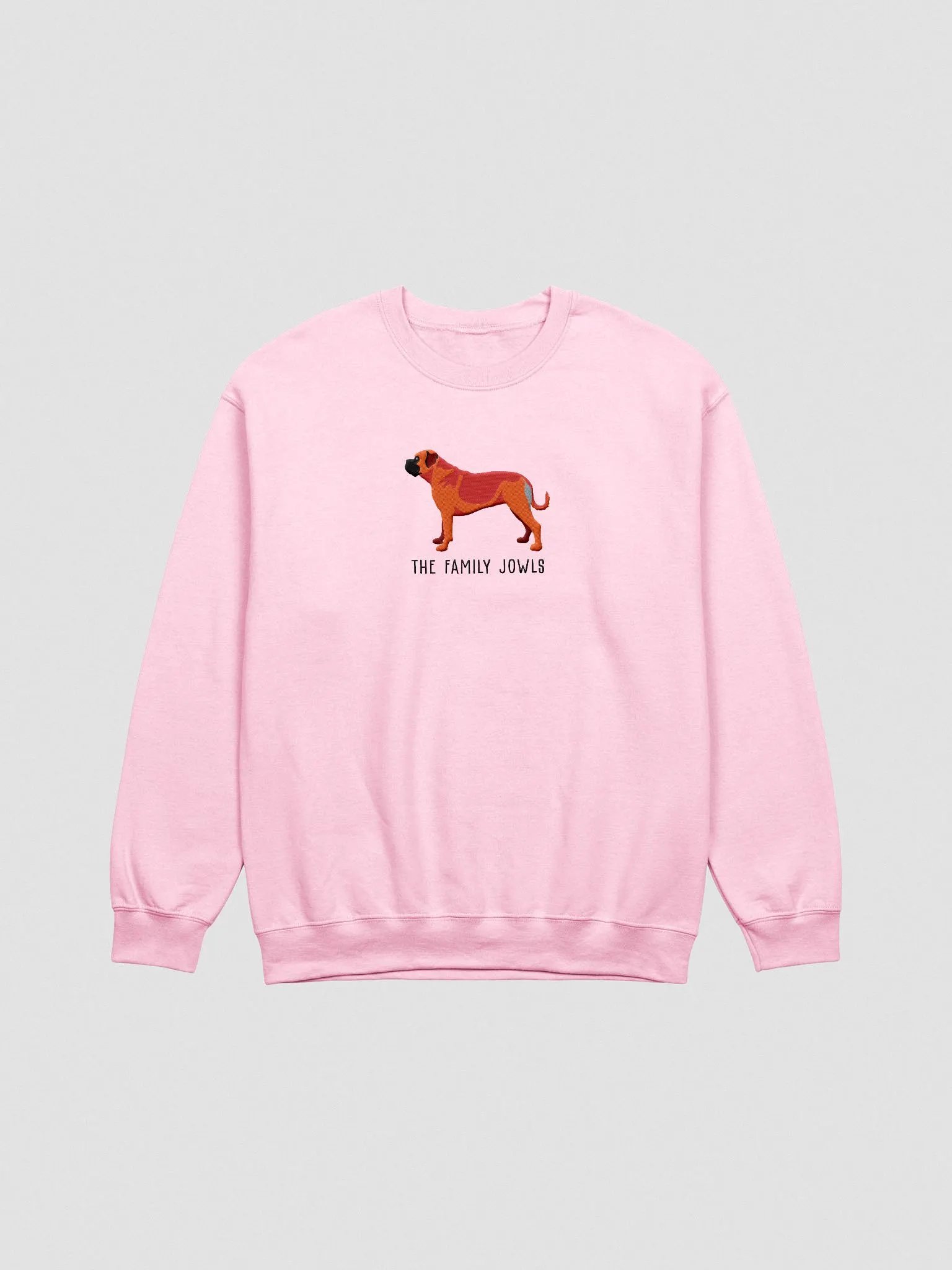 The Family Jowls Sweatshirt(Embroidered) of a Bullmastiff(Red) product image (4)