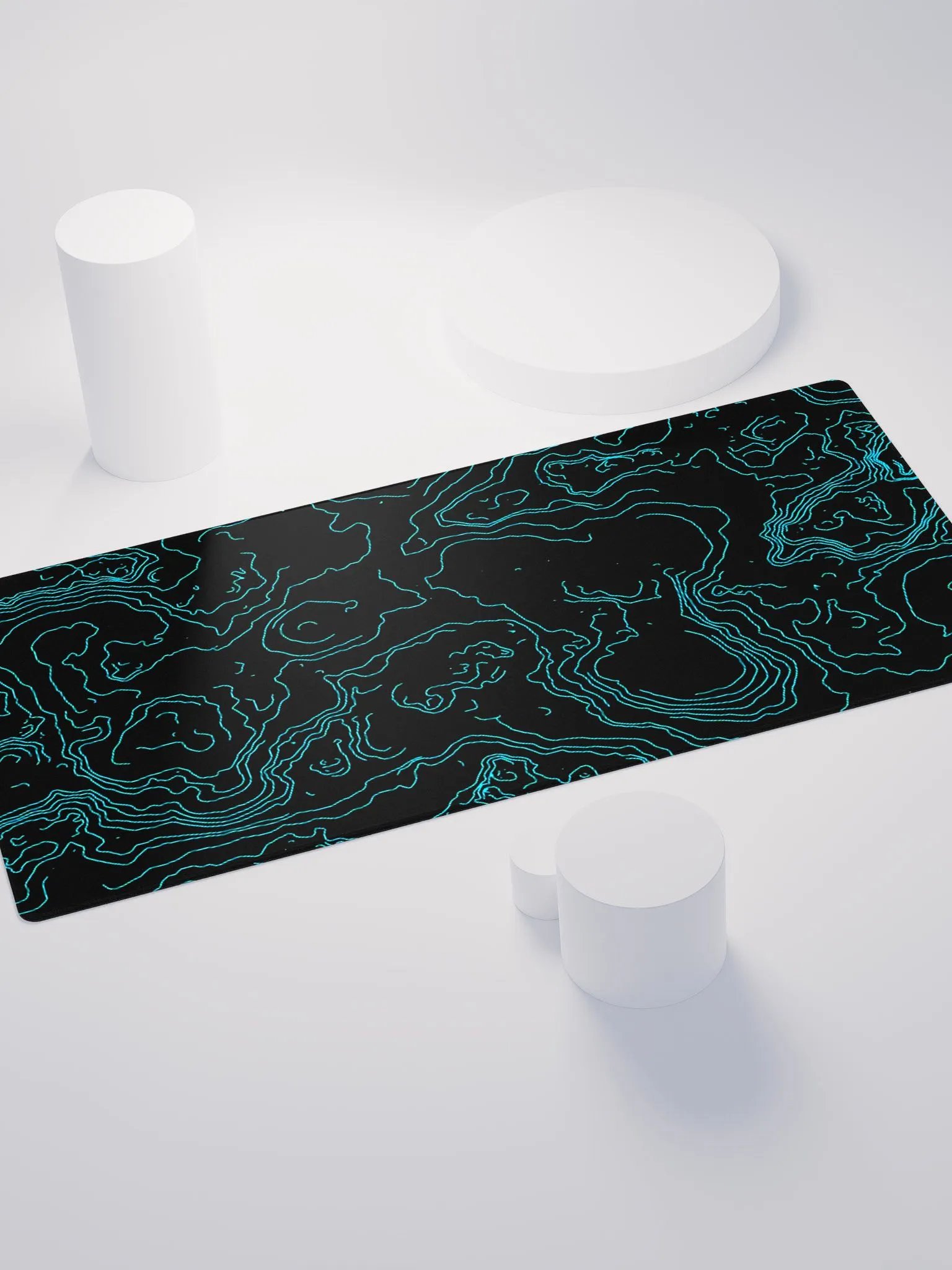 Neon blue topography (DESK MAT) product image (4)