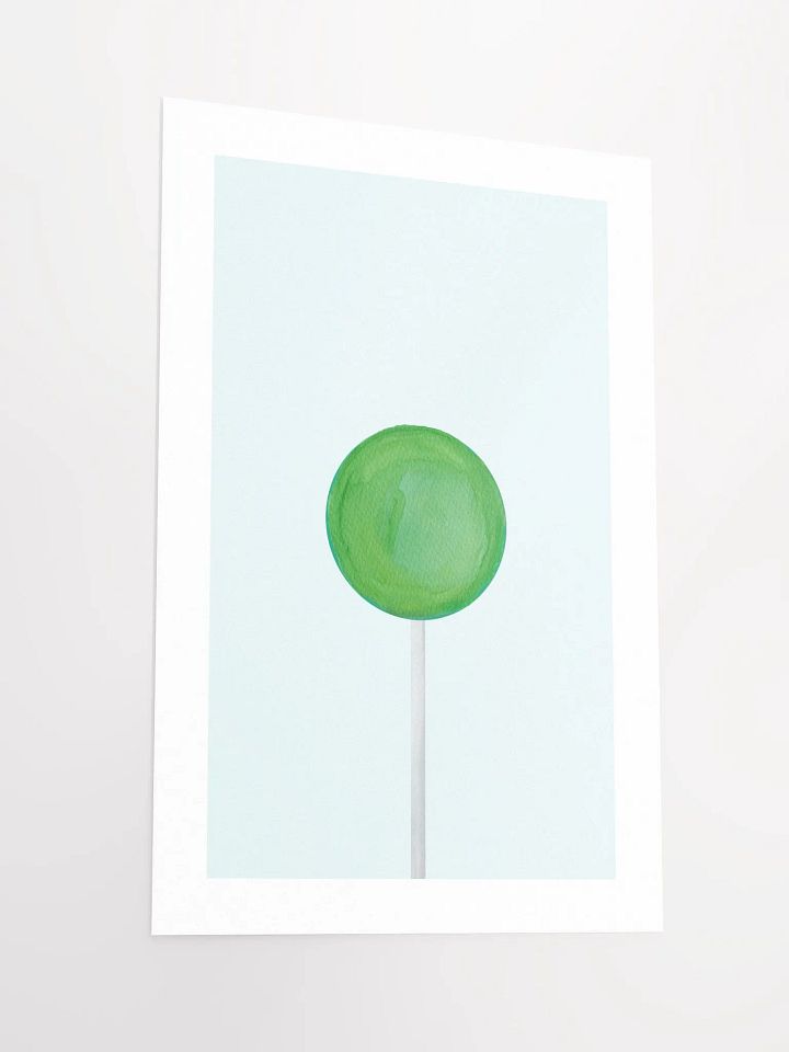Minimalist Green Lollipop on Light Blue Background Wall Art product image (5)