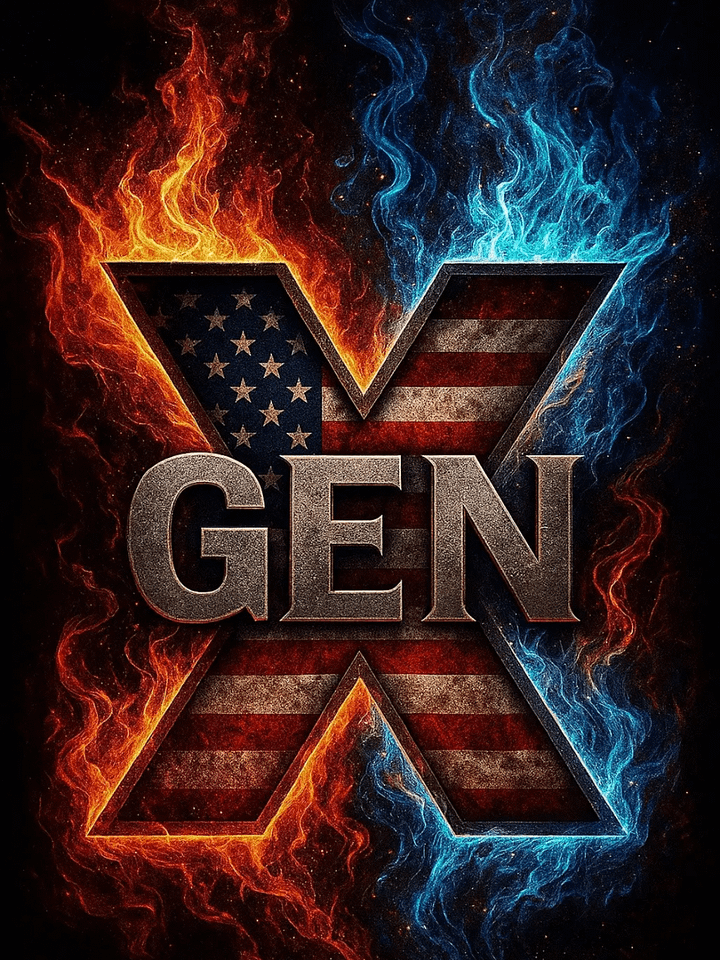 American Flag GenX with Flames product image (1)