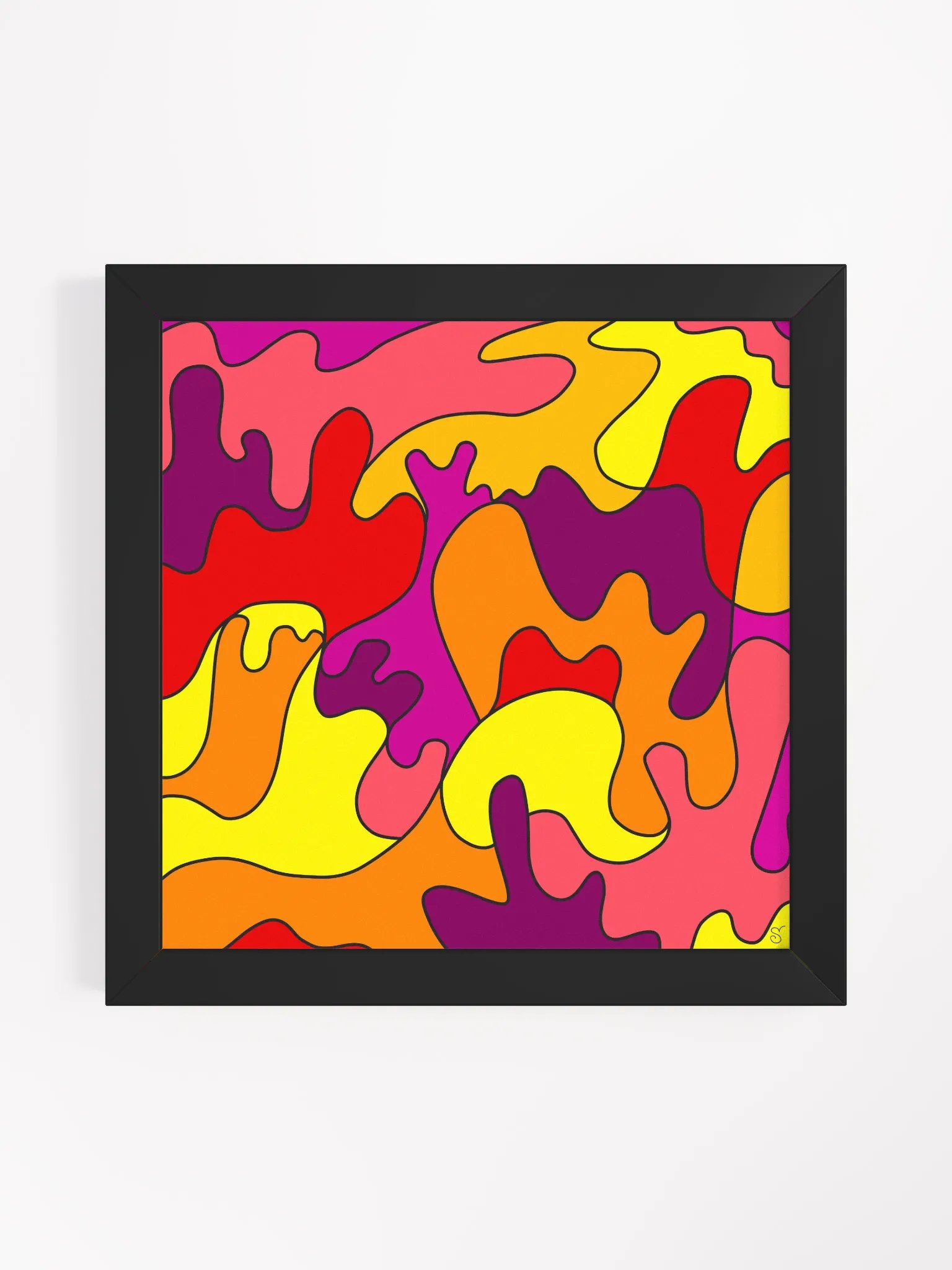 Vibrant Tangled Harmony Framed Poster - Abstract Square No. 3 product image (12)