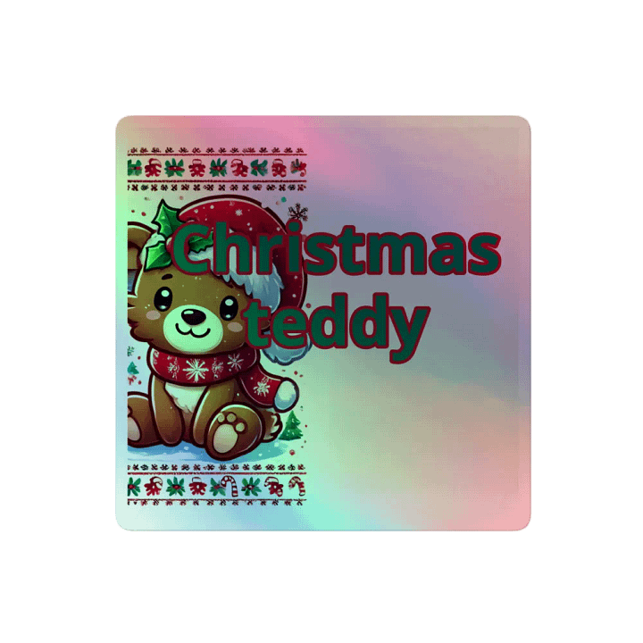Santa Bear Christmas Holographic Sticker Sheet product image (2)
