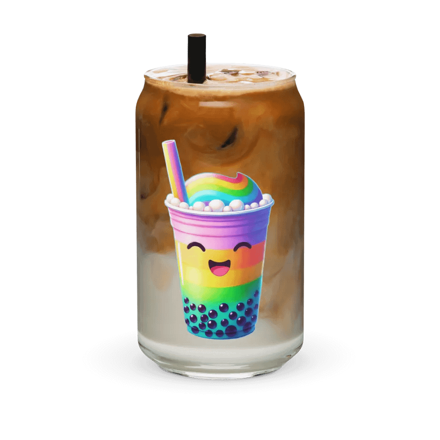 Rainbow Bubble Tea Happiness Can Glass product image (7)