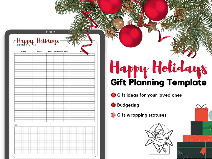 Joyful Gift Planning: Your Ultimate Holiday Gift List Organizer product image (1)