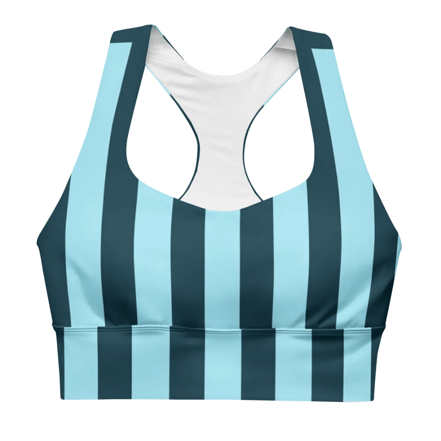Blue Stripe Longline Sports Bra - UPF50+ protection product image (5)