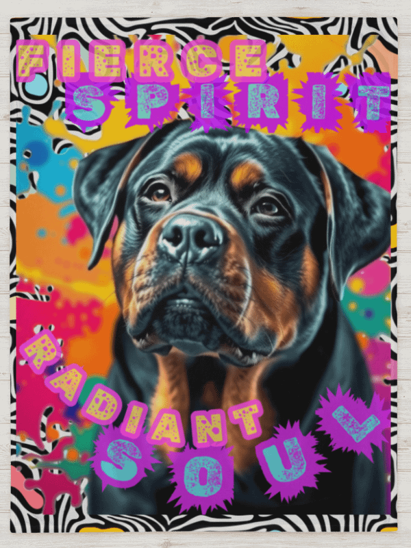 THROW BLANKET - ROTTWEILER - FIERCE SPIRIT, RADIANT SOUL product image (1)