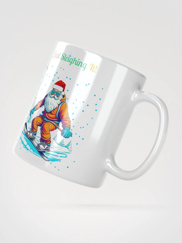 Santa Claus Snowboarding White Mug product image (6)